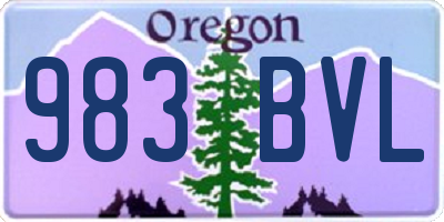 OR license plate 983BVL