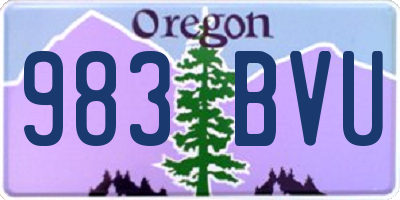OR license plate 983BVU