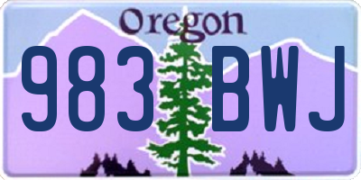OR license plate 983BWJ