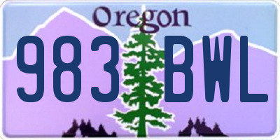 OR license plate 983BWL
