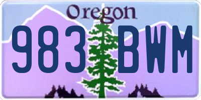 OR license plate 983BWM