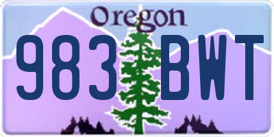 OR license plate 983BWT