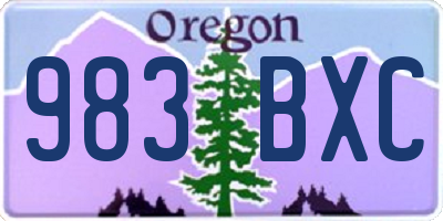 OR license plate 983BXC