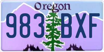 OR license plate 983BXF