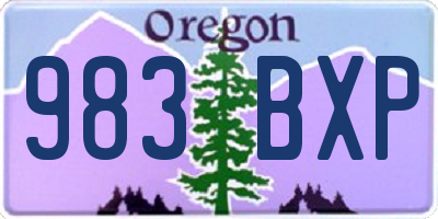 OR license plate 983BXP