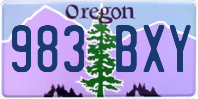 OR license plate 983BXY