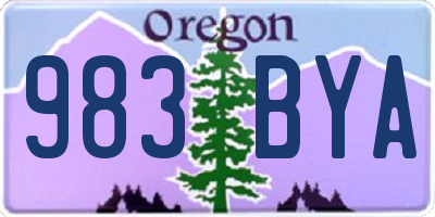 OR license plate 983BYA