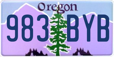 OR license plate 983BYB