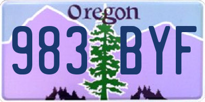 OR license plate 983BYF