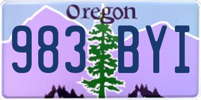 OR license plate 983BYI