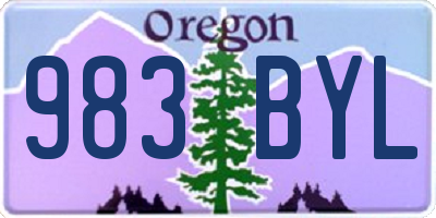 OR license plate 983BYL