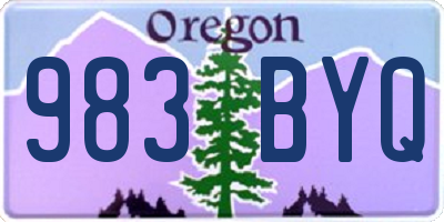 OR license plate 983BYQ
