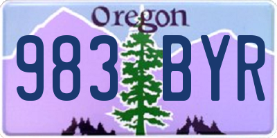 OR license plate 983BYR