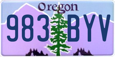 OR license plate 983BYV