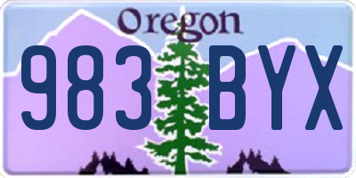 OR license plate 983BYX