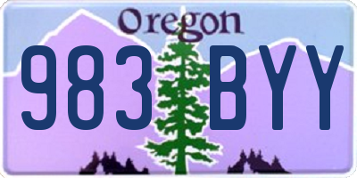 OR license plate 983BYY