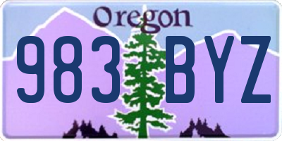 OR license plate 983BYZ