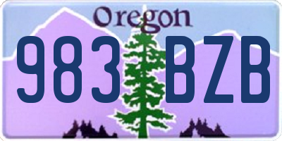 OR license plate 983BZB