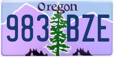 OR license plate 983BZE