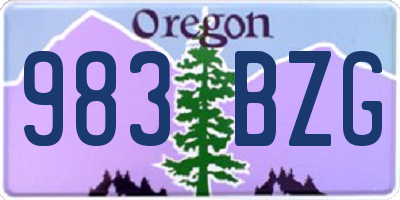 OR license plate 983BZG