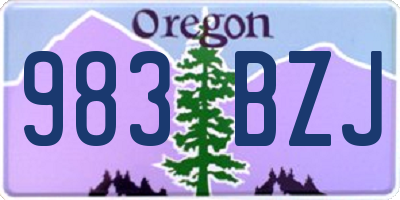 OR license plate 983BZJ
