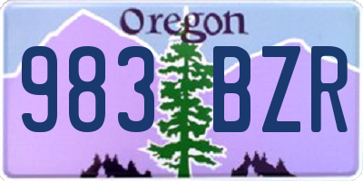 OR license plate 983BZR