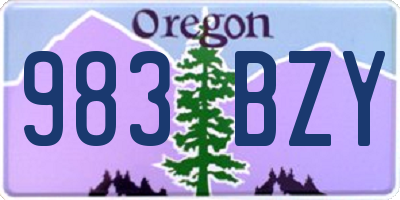 OR license plate 983BZY
