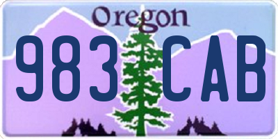 OR license plate 983CAB