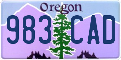 OR license plate 983CAD