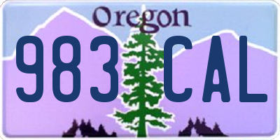 OR license plate 983CAL
