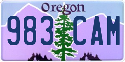 OR license plate 983CAM