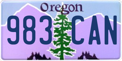 OR license plate 983CAN