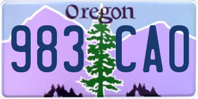 OR license plate 983CAO