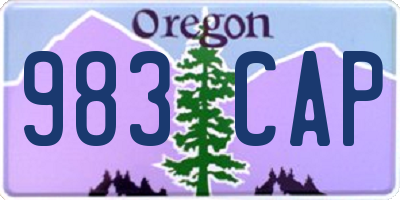 OR license plate 983CAP