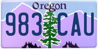 OR license plate 983CAU