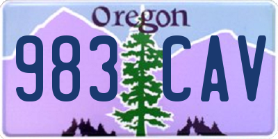 OR license plate 983CAV