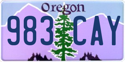 OR license plate 983CAY