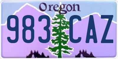 OR license plate 983CAZ