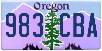 OR license plate 983CBA