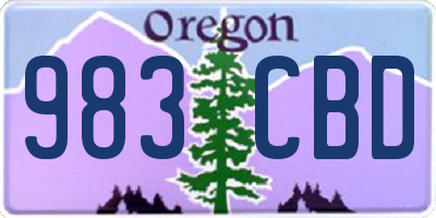 OR license plate 983CBD