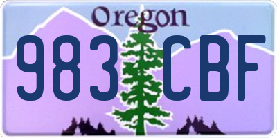 OR license plate 983CBF