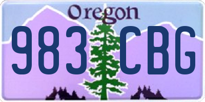 OR license plate 983CBG