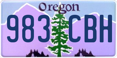 OR license plate 983CBH