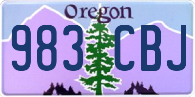 OR license plate 983CBJ