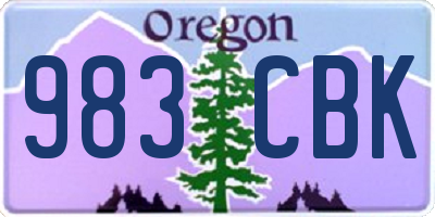 OR license plate 983CBK