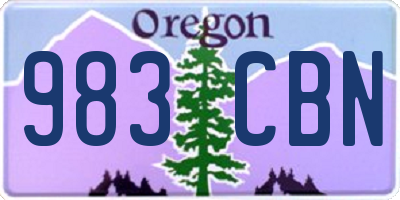 OR license plate 983CBN