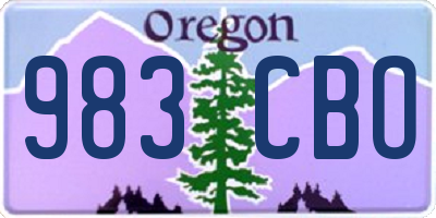 OR license plate 983CBO