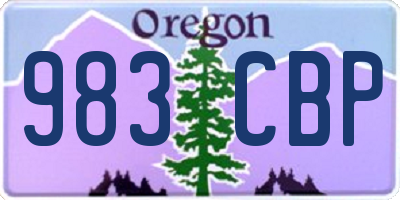 OR license plate 983CBP