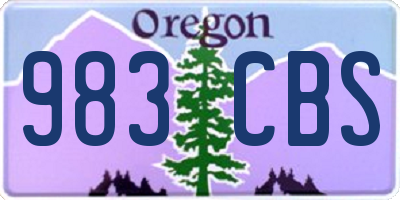 OR license plate 983CBS