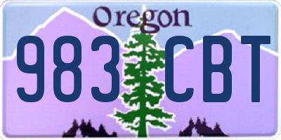 OR license plate 983CBT